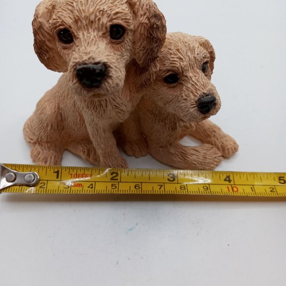 Lab Pups Stone Critters Dog Figurine Labrador Retriever Yellow Vintage - Picture 10 of 11